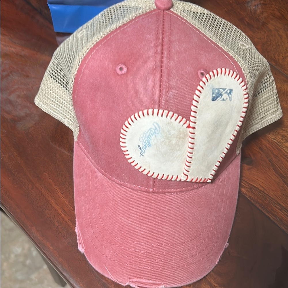 Pink Baseball Cap with Tan Mesh